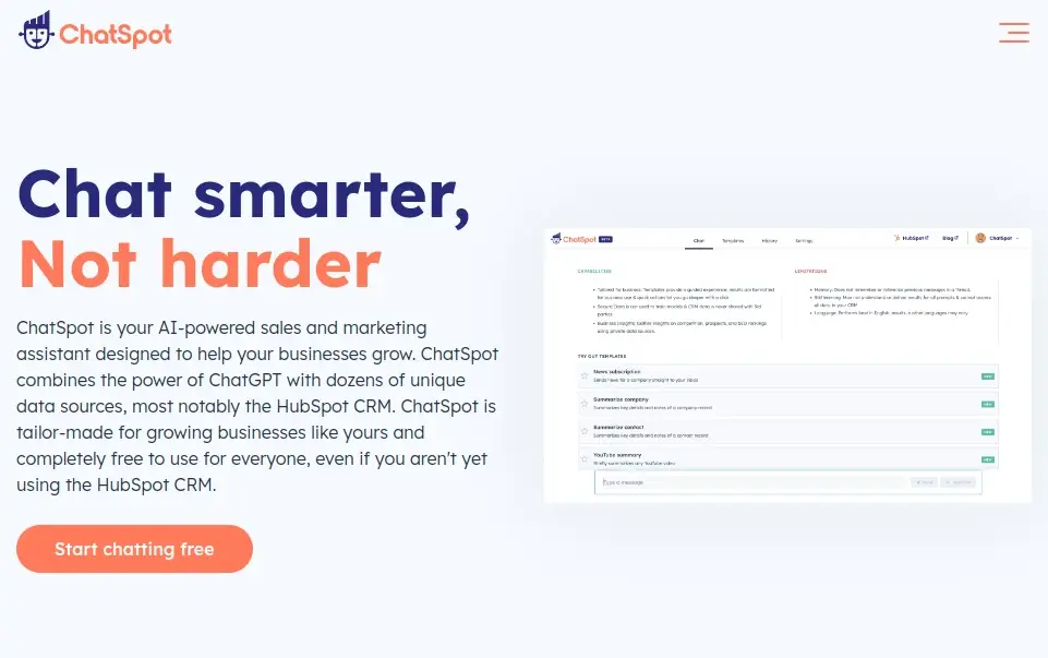 ChatSpot - Tool For Marketing and Sales