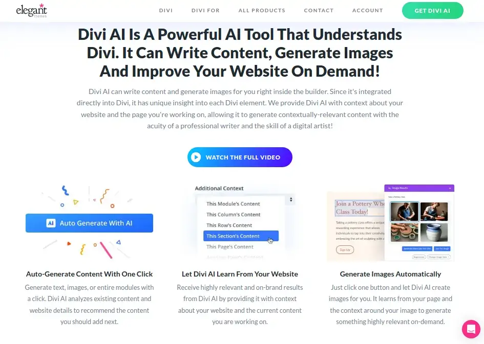 Divi AI - Powerful AI Tools For WordPress