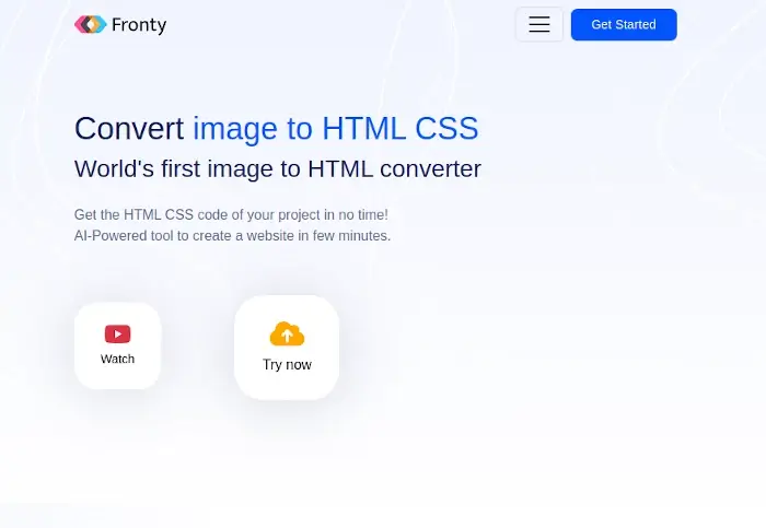 Fronty - Image to HTML CSS code