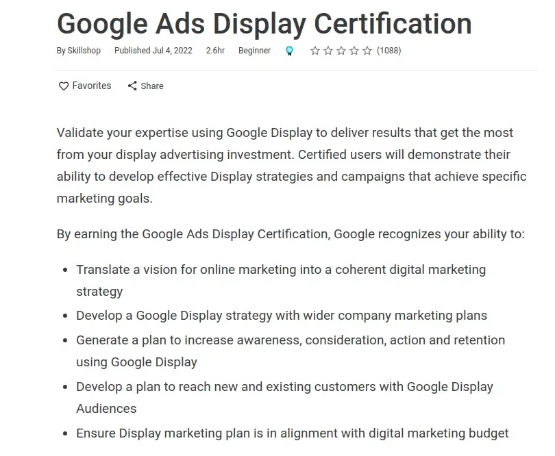 Google Ads Display Certification