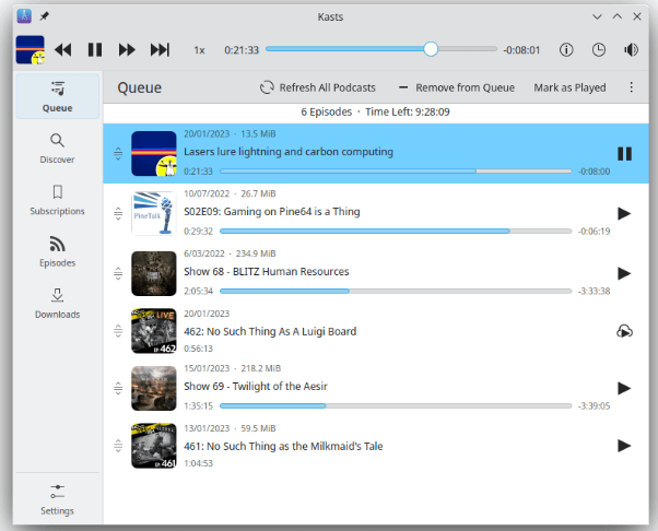 Kasts - Kirigami-Based Podcast Player