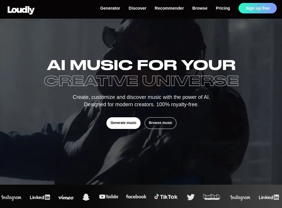 Loudly - AI Music for Creative Universe