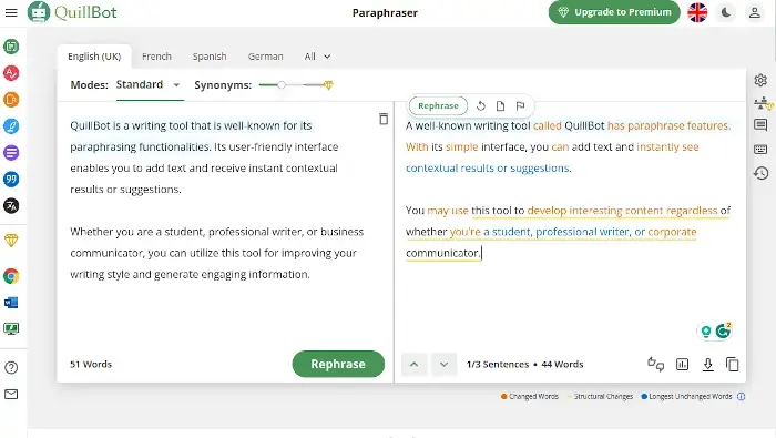 QuillBot Paraphrasing Tool