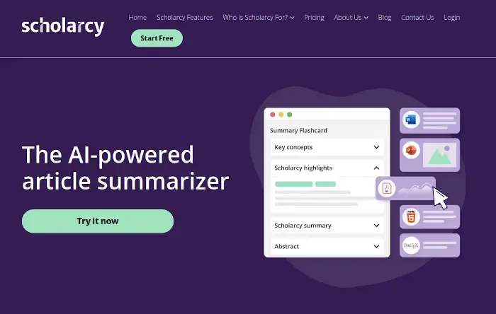 Scholarcy - AI-powered Article Summarizer