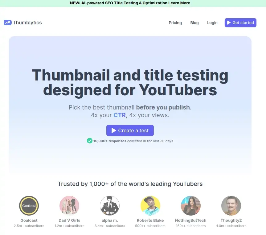 Thumblytics - Test your YouTube Thumbnail