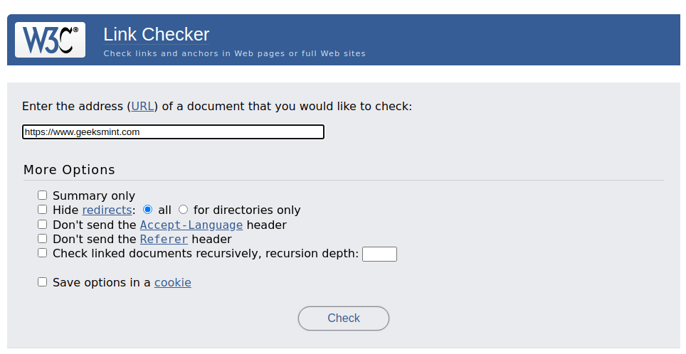 W3C Link Checker