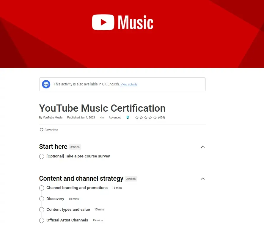 YouTube Music Certification