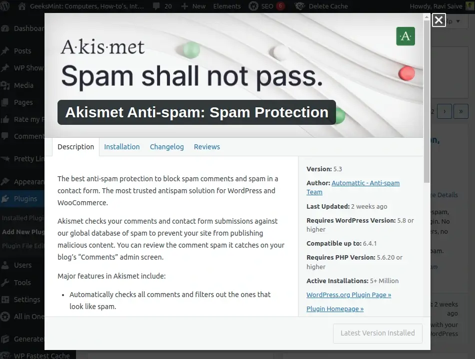 Akismet - Anti-Spam Plugin