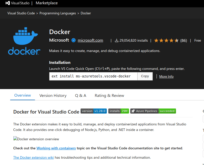 Docker - VS Code Extension