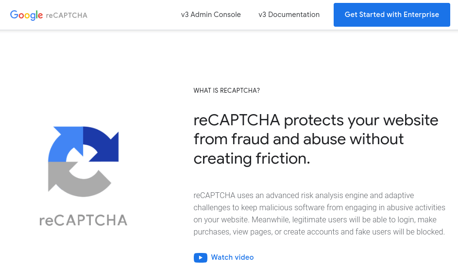 Register to Google reCAPTCHA