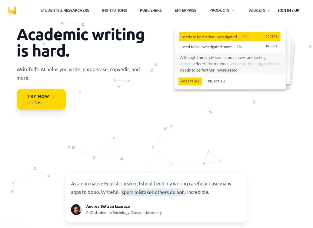 Writefull - Writing and Proofreading for Academics