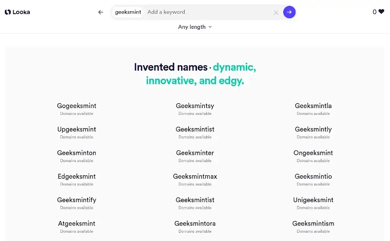 Looka - Business Name Generator