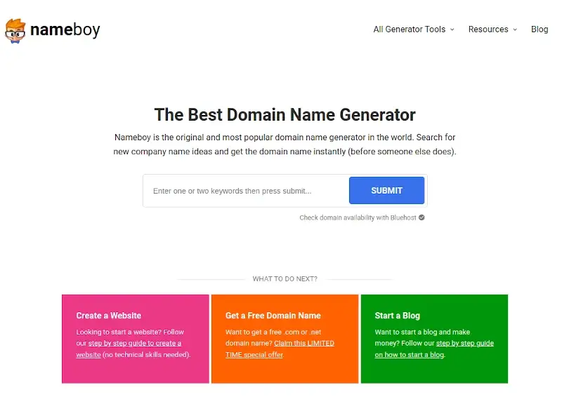 Nameboy - Free Domain Name Generator