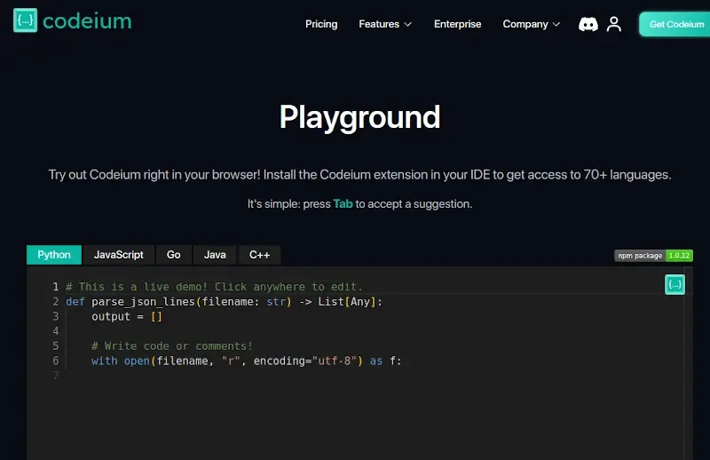 Codeium - AI Code Completion and Chat