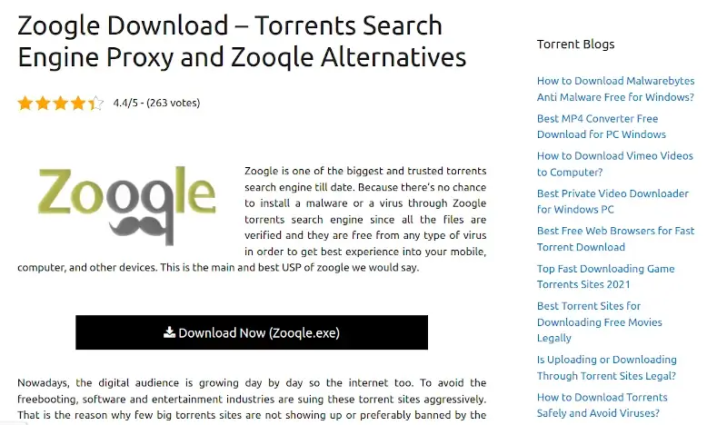 Zoogle - Torrent Website