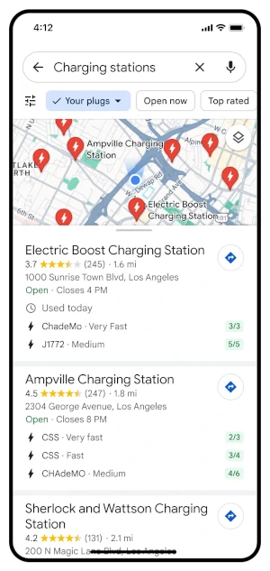 EV Information in Google Maps