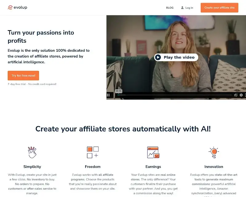 Evolup - Create Your Affiliate Stores