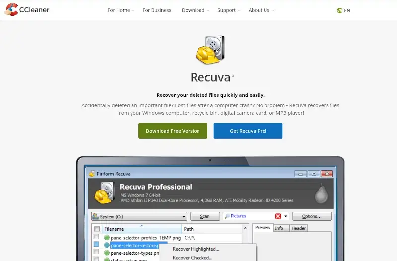 Recuva - Recovers Files