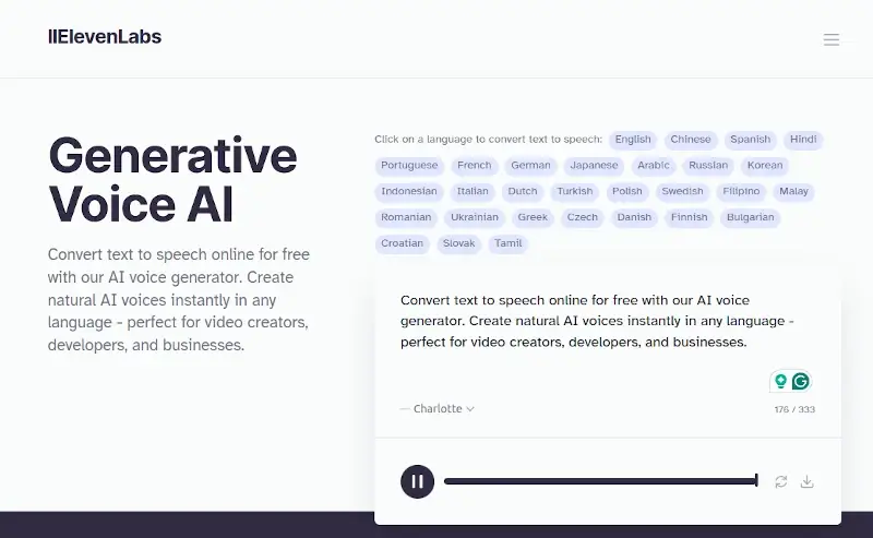 ElevenLabs - AI Voice Generator