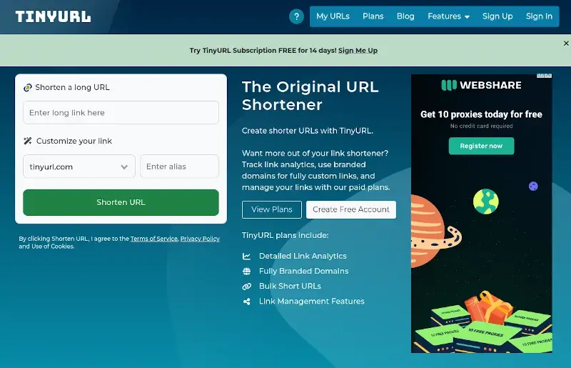 TinyURL - URL Shortener